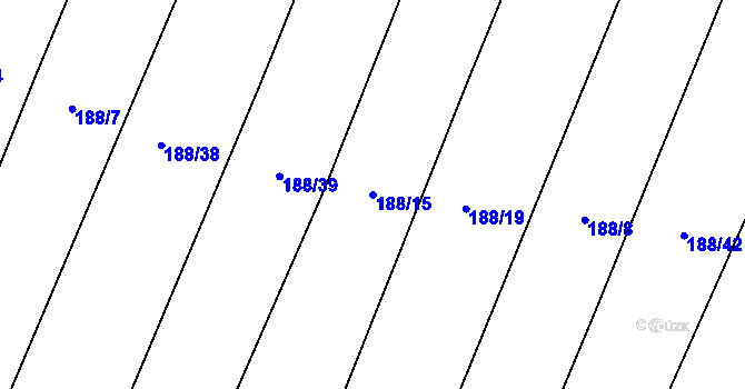 Parcela st. 188/15 v KÚ Střelice u Jevišovic, Katastrální mapa