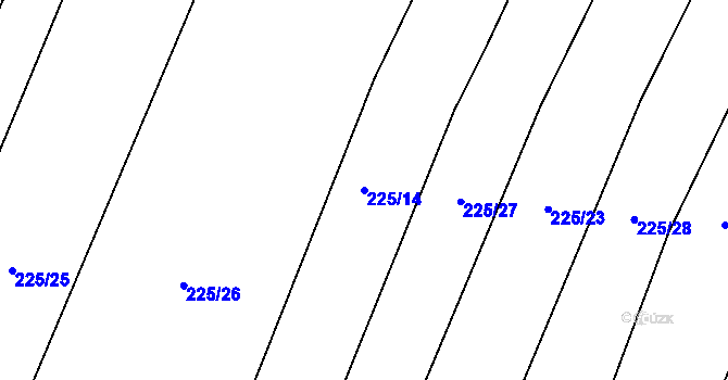 Parcela st. 225/14 v KÚ Střelice u Jevišovic, Katastrální mapa