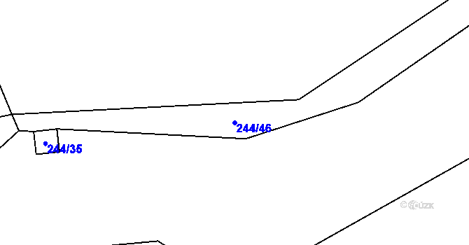 Parcela st. 244/46 v KÚ Střelice u Jevišovic, Katastrální mapa