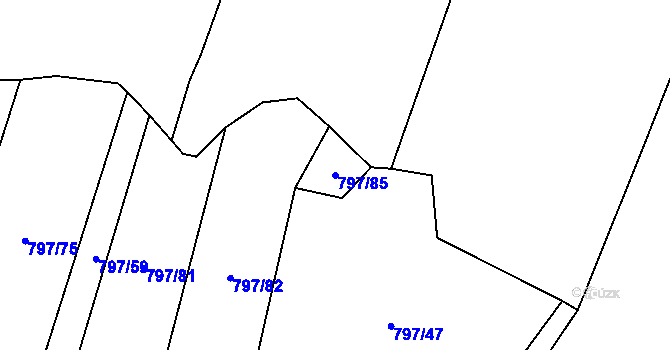Parcela st. 797/85 v KÚ Střelice u Jevišovic, Katastrální mapa