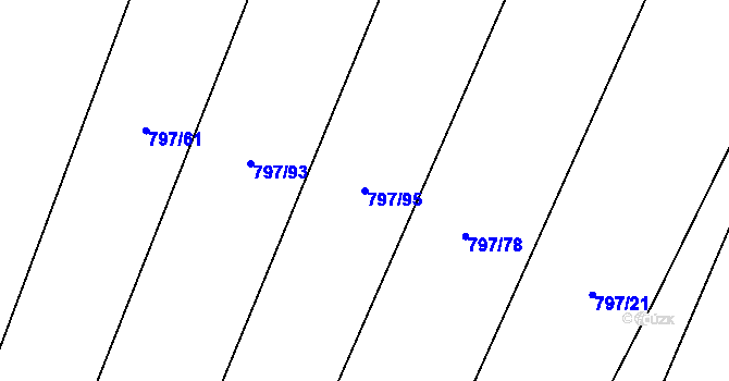 Parcela st. 797/95 v KÚ Střelice u Jevišovic, Katastrální mapa