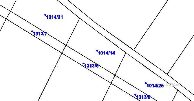 Parcela st. 1014/14 v KÚ Střelice u Jevišovic, Katastrální mapa
