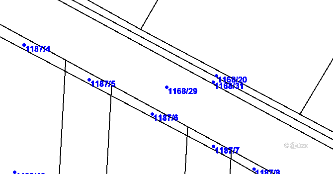 Parcela st. 1168/29 v KÚ Střelice u Jevišovic, Katastrální mapa