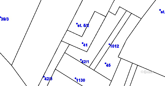 Parcela st. 41 v KÚ Benkov u Střelic, Katastrální mapa