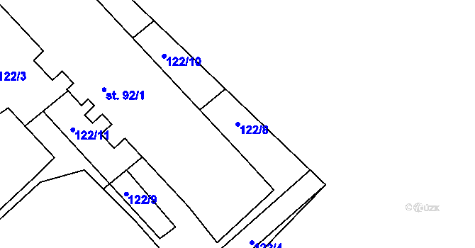 Parcela st. 122/8 v KÚ Benkov u Střelic, Katastrální mapa