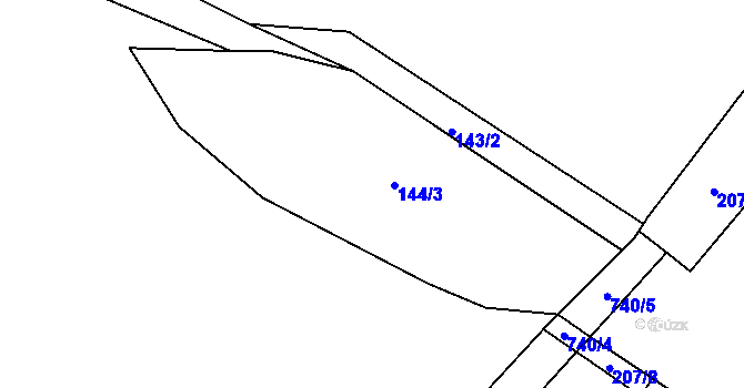 Parcela st. 144/2 v KÚ Benkov u Střelic, Katastrální mapa