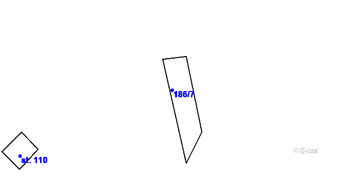 Parcela st. 186/7 v KÚ Benkov u Střelic, Katastrální mapa