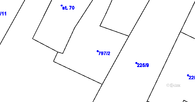 Parcela st. 797/2 v KÚ Benkov u Střelic, Katastrální mapa