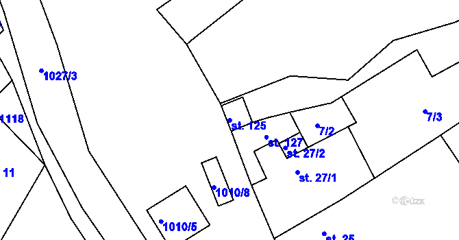 Parcela st. 125 v KÚ Benkov u Střelic, Katastrální mapa