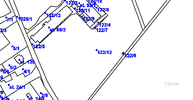 Parcela st. 122/13 v KÚ Benkov u Střelic, Katastrální mapa