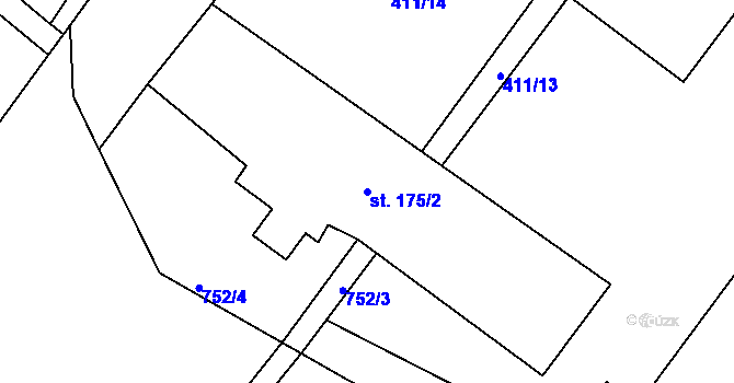 Parcela st. 175/2 v KÚ Střelice u Litovle, Katastrální mapa