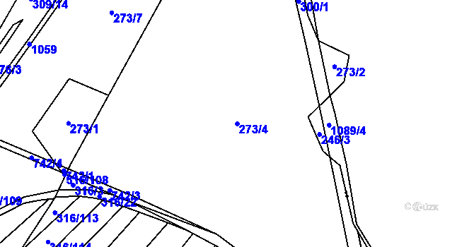 Parcela st. 273/4 v KÚ Střelice u Litovle, Katastrální mapa