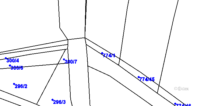 Parcela st. 774/1 v KÚ Střelice u Litovle, Katastrální mapa