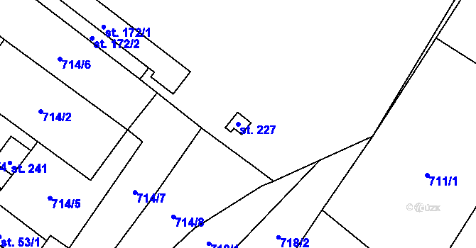 Parcela st. 227 v KÚ Střelice u Litovle, Katastrální mapa