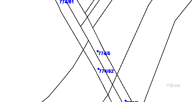 Parcela st. 774/5 v KÚ Střelice u Litovle, Katastrální mapa