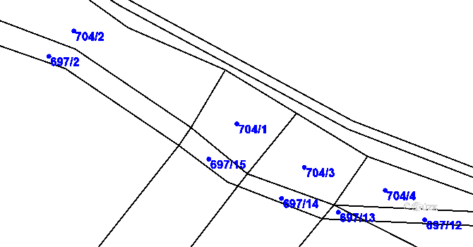 Parcela st. 704/1 v KÚ Střelice u Litovle, Katastrální mapa