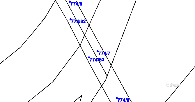 Parcela st. 774/7 v KÚ Střelice u Litovle, Katastrální mapa