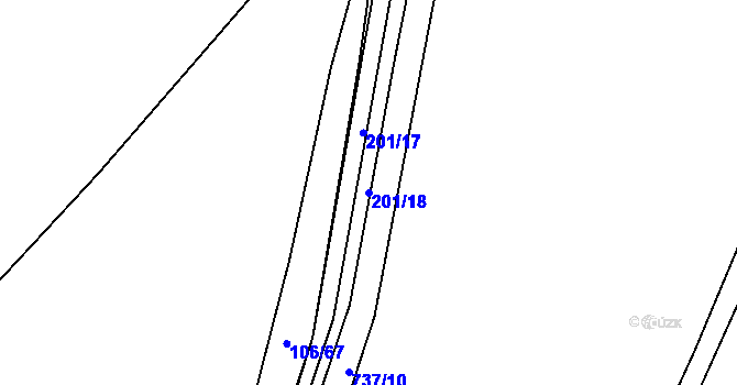 Parcela st. 201/18 v KÚ Střelice u Litovle, Katastrální mapa