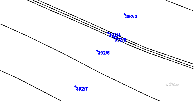 Parcela st. 392/6 v KÚ Střelice u Litovle, Katastrální mapa