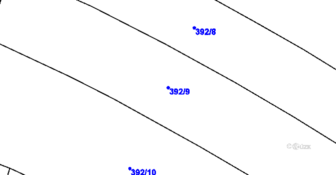 Parcela st. 392/9 v KÚ Střelice u Litovle, Katastrální mapa