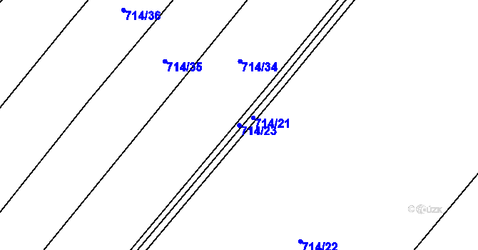Parcela st. 714/23 v KÚ Střelice u Litovle, Katastrální mapa