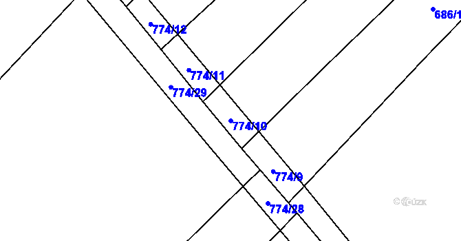 Parcela st. 774/10 v KÚ Střelice u Litovle, Katastrální mapa