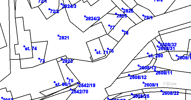 Parcela st. 71 v KÚ Střelná na Moravě, Katastrální mapa