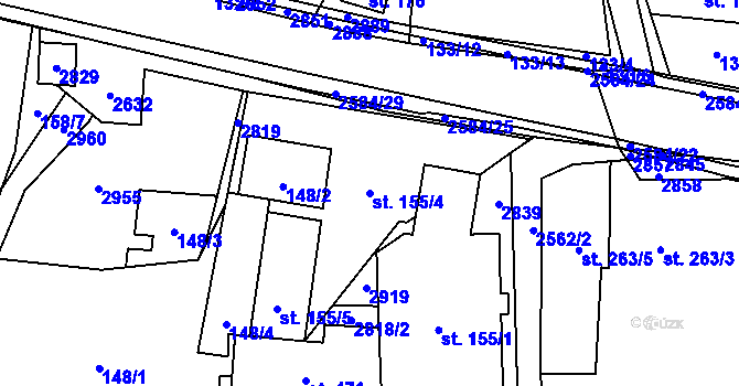 Parcela st. 155/4 v KÚ Střelná na Moravě, Katastrální mapa