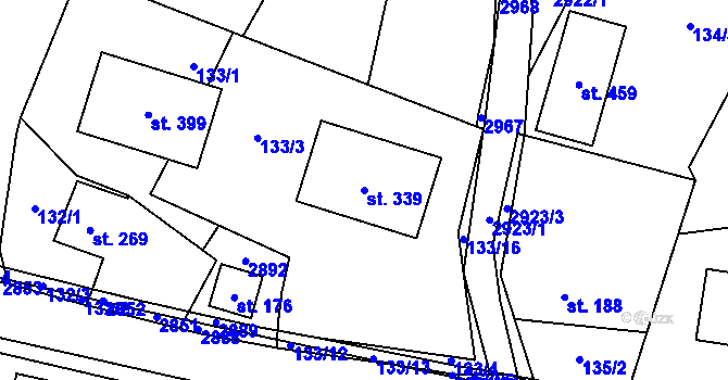 Parcela st. 339 v KÚ Střelná na Moravě, Katastrální mapa