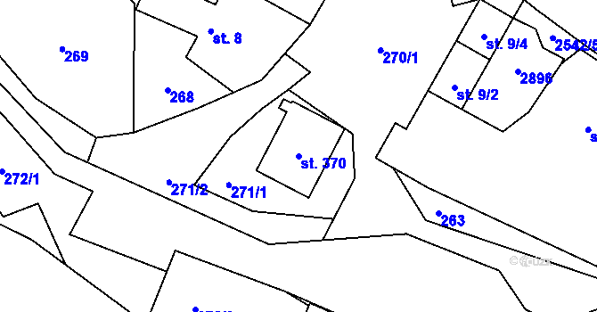 Parcela st. 370 v KÚ Střelná na Moravě, Katastrální mapa
