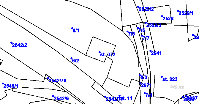 Parcela st. 372 v KÚ Střelná na Moravě, Katastrální mapa