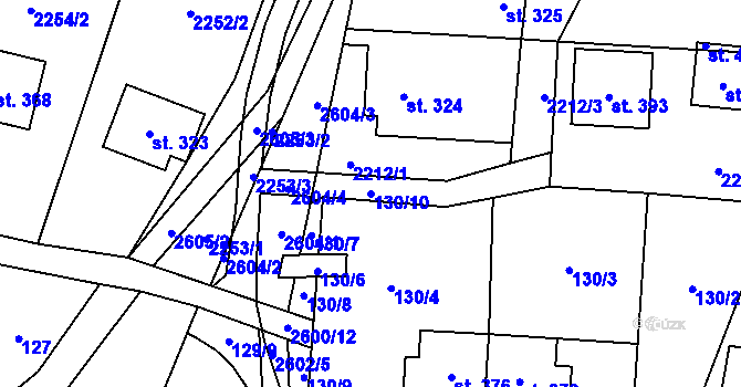 Parcela st. 130/10 v KÚ Střelná na Moravě, Katastrální mapa