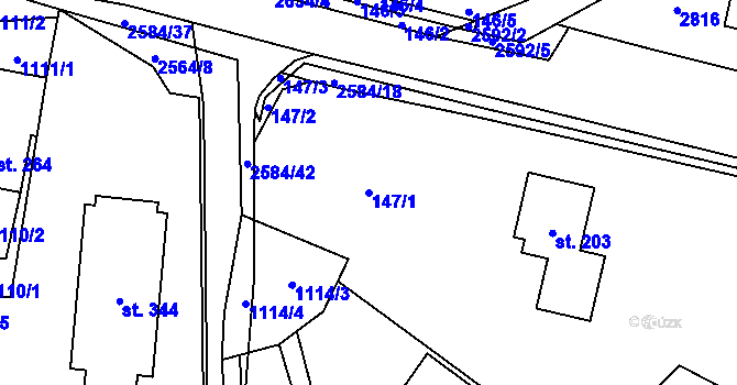 Parcela st. 147/1 v KÚ Střelná na Moravě, Katastrální mapa
