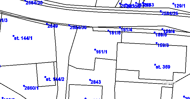 Parcela st. 161/1 v KÚ Střelná na Moravě, Katastrální mapa