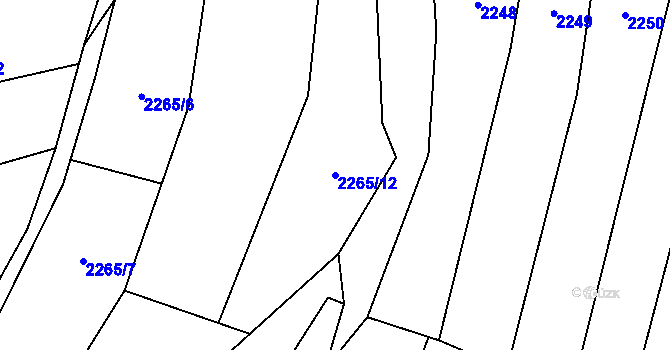 Parcela st. 2265/12 v KÚ Střelná na Moravě, Katastrální mapa