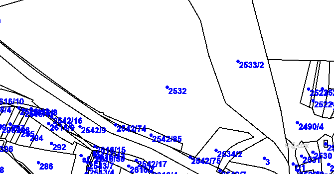 Parcela st. 2532 v KÚ Střelná na Moravě, Katastrální mapa
