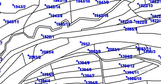 Parcela st. 2652 v KÚ Střelná na Moravě, Katastrální mapa