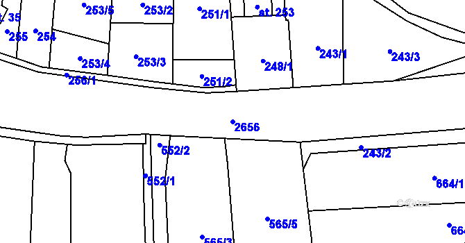 Parcela st. 2656 v KÚ Střelná na Moravě, Katastrální mapa