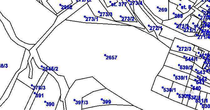 Parcela st. 2657 v KÚ Střelná na Moravě, Katastrální mapa