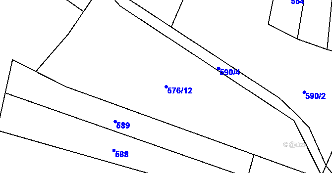 Parcela st. 576/12 v KÚ Střelná na Moravě, Katastrální mapa