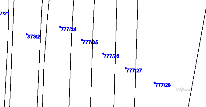 Parcela st. 777/26 v KÚ Střelná na Moravě, Katastrální mapa