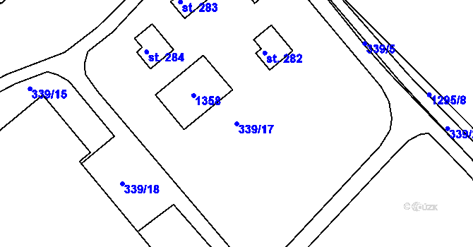 Parcela st. 339/17 v KÚ Střelské Hoštice, Katastrální mapa