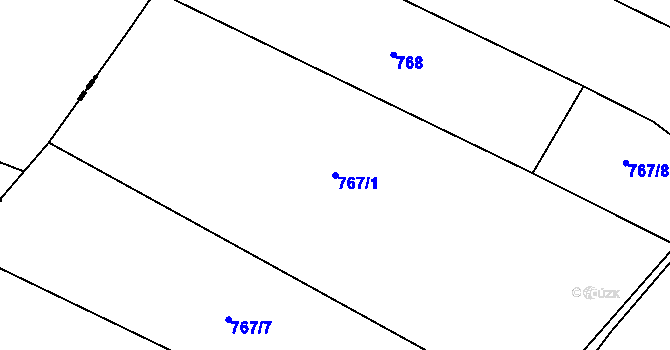 Parcela st. 767/1 v KÚ Střelské Hoštice, Katastrální mapa
