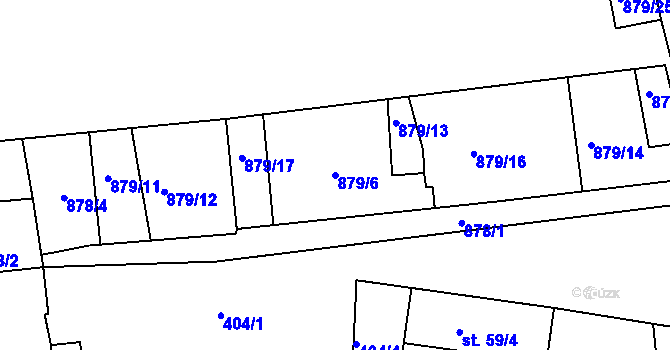 Parcela st. 879/6 v KÚ Střelské Hoštice, Katastrální mapa