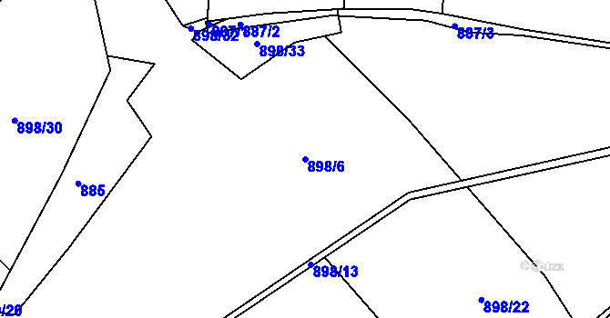 Parcela st. 898/6 v KÚ Střelské Hoštice, Katastrální mapa