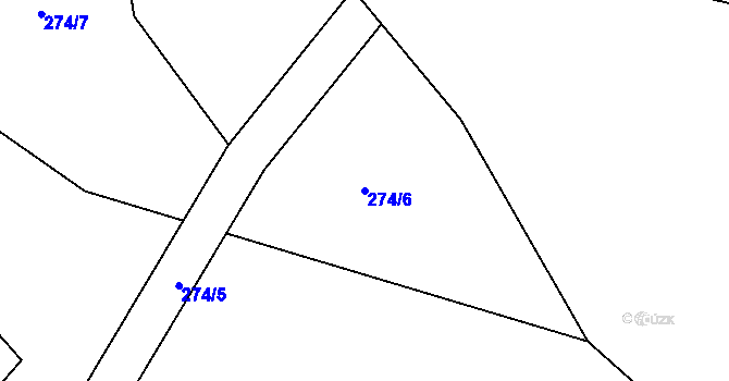 Parcela st. 274/6 v KÚ Střelské Hoštice, Katastrální mapa