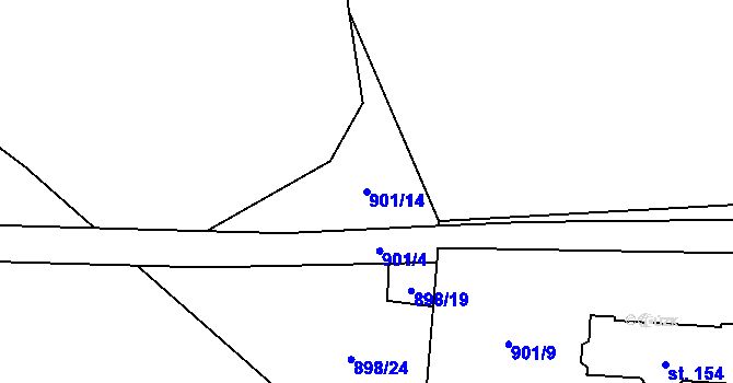 Parcela st. 901/14 v KÚ Střelské Hoštice, Katastrální mapa