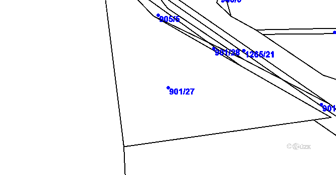 Parcela st. 901/27 v KÚ Střelské Hoštice, Katastrální mapa