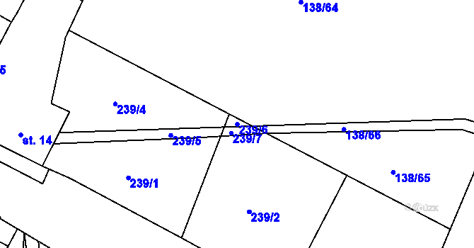 Parcela st. 239/6 v KÚ Střelské Hoštice, Katastrální mapa
