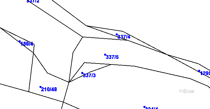 Parcela st. 337/5 v KÚ Střelské Hoštice, Katastrální mapa